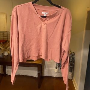 Long sleeve, cropped, waffle knit